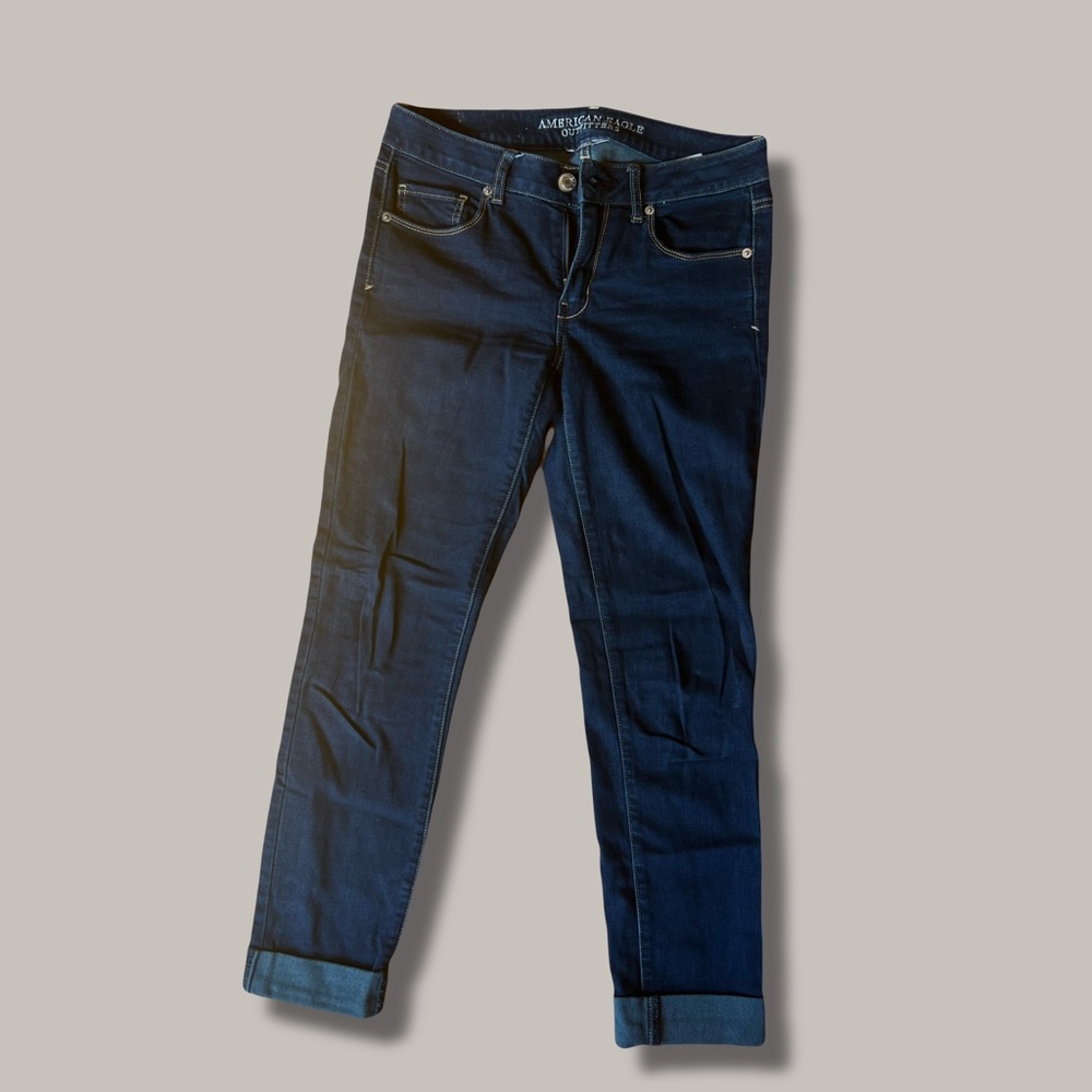 American Eagle Outfitters Women’s Dark Blue Super Stretch Skinny Jeans